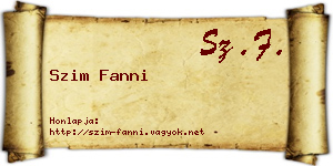 Szim Fanni névjegykártya