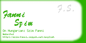 fanni szim business card